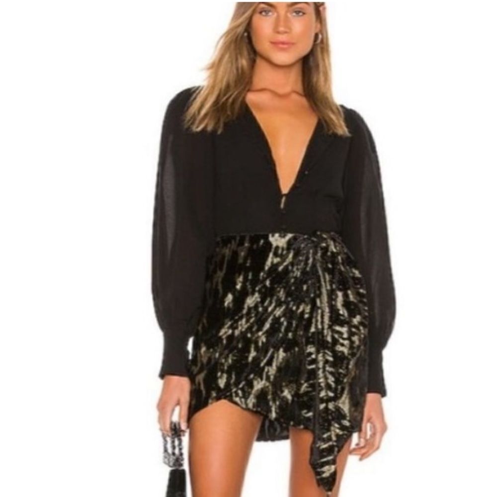 Bardot Metallic wrap skirt